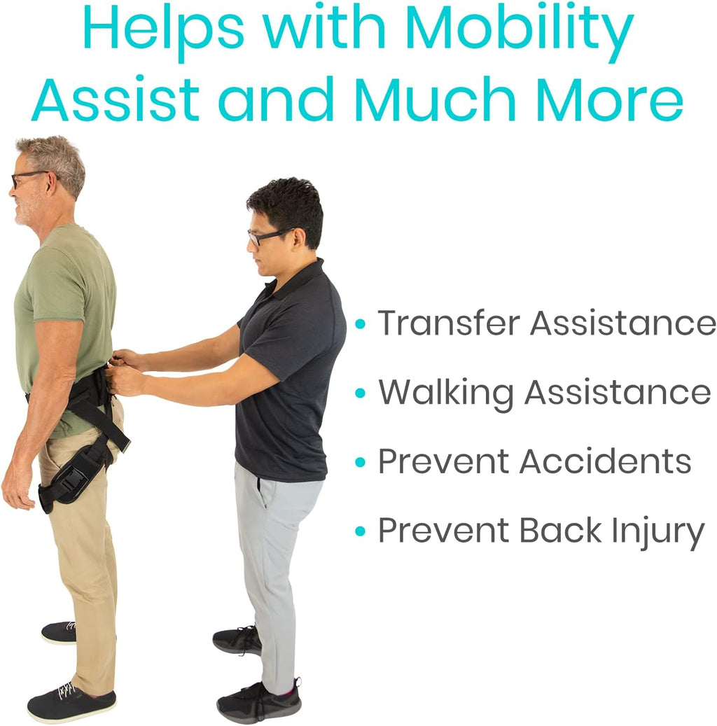 Vive Gait Mobility Assist Strap Handles for Bed to Wheelchair Patient Lifts

