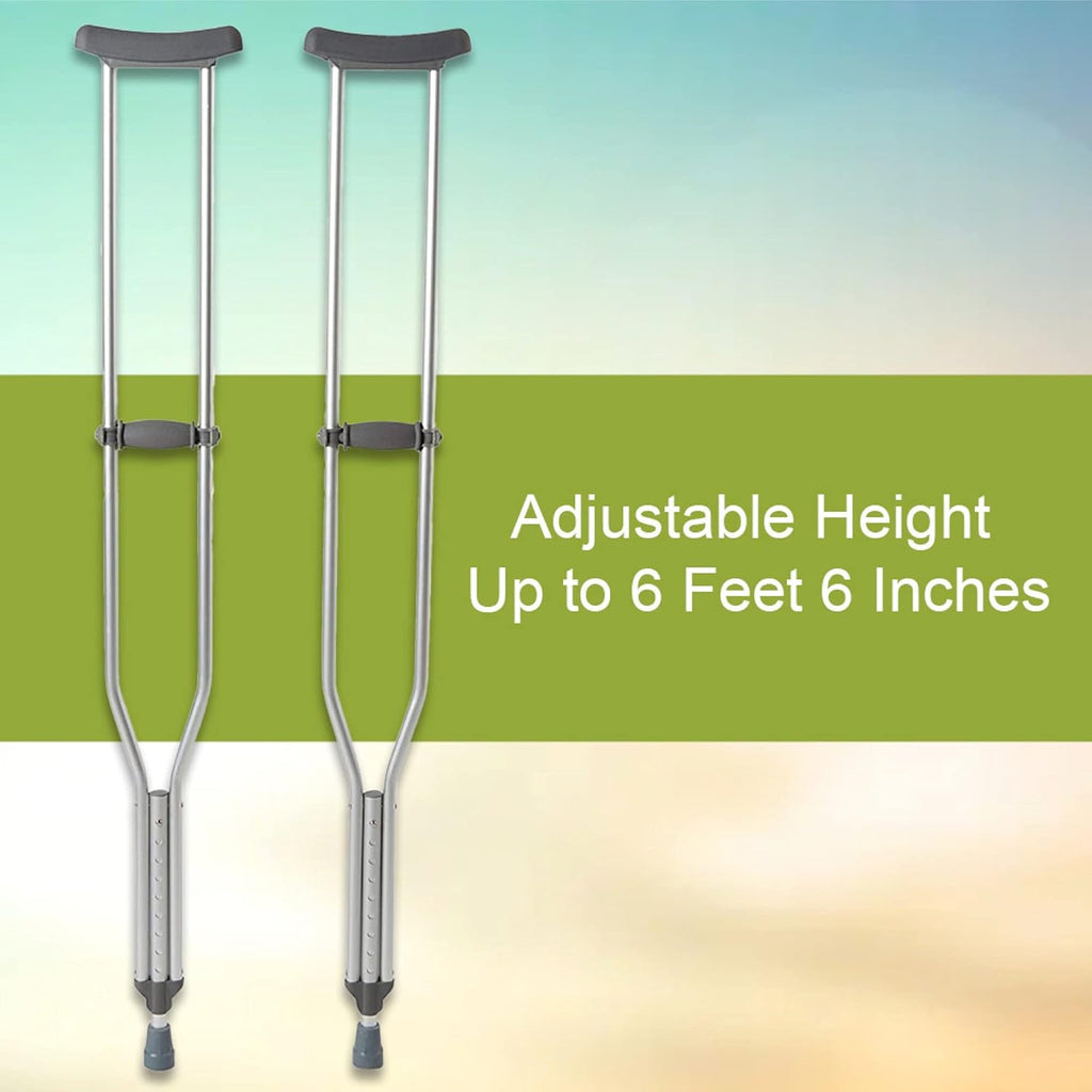 McKesson Aluminum Adjustable Underarm Crutches for Adults, 350 lb Capacity, 1 Pair

