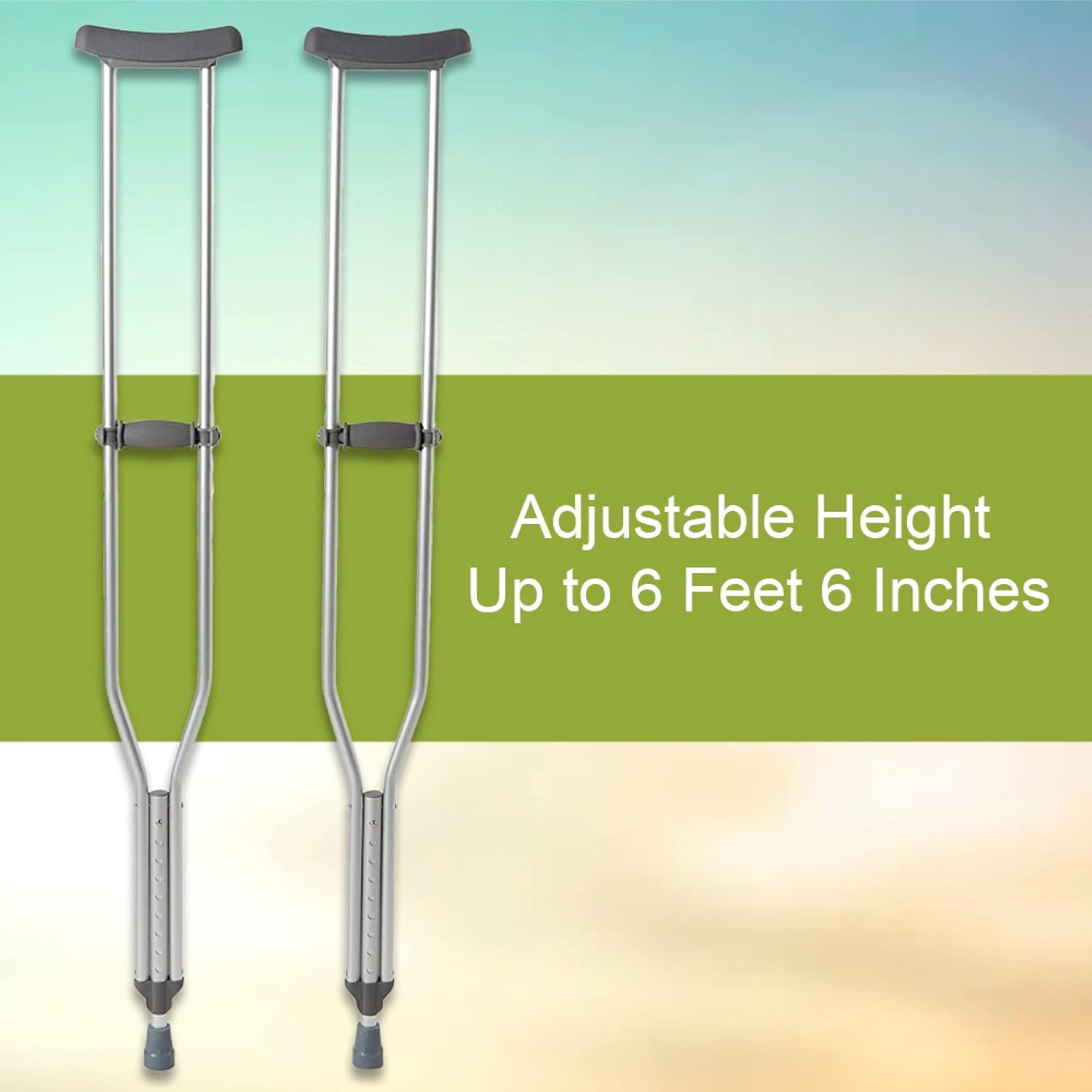 McKesson Aluminum Adjustable Underarm Crutches for Adults, 350 lb Capacity, 1 Pair

