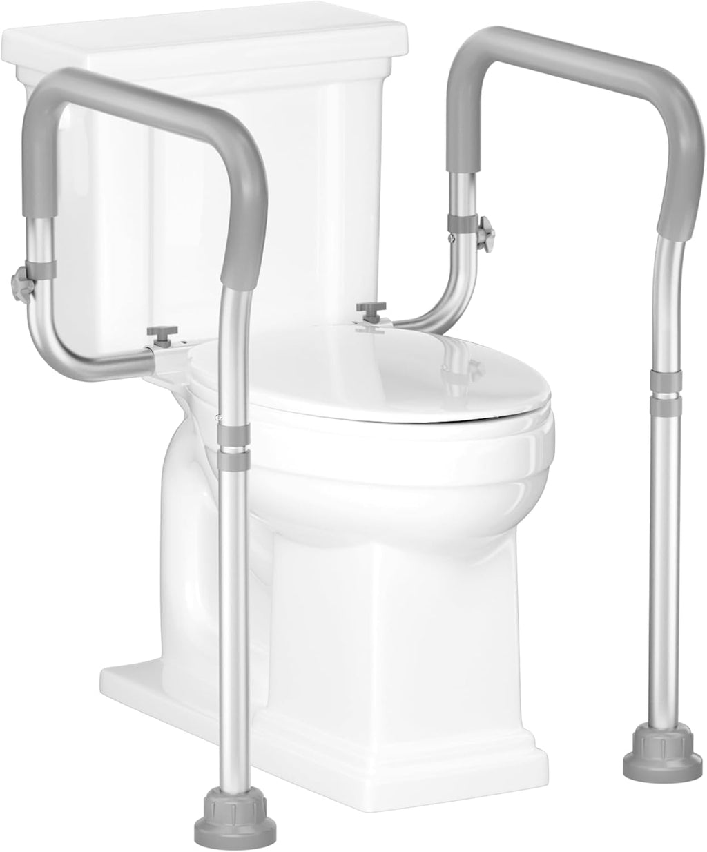 HOMLAND Adjustable Height Toilet Safety Rail with Handles, 350 lb Support Frame

