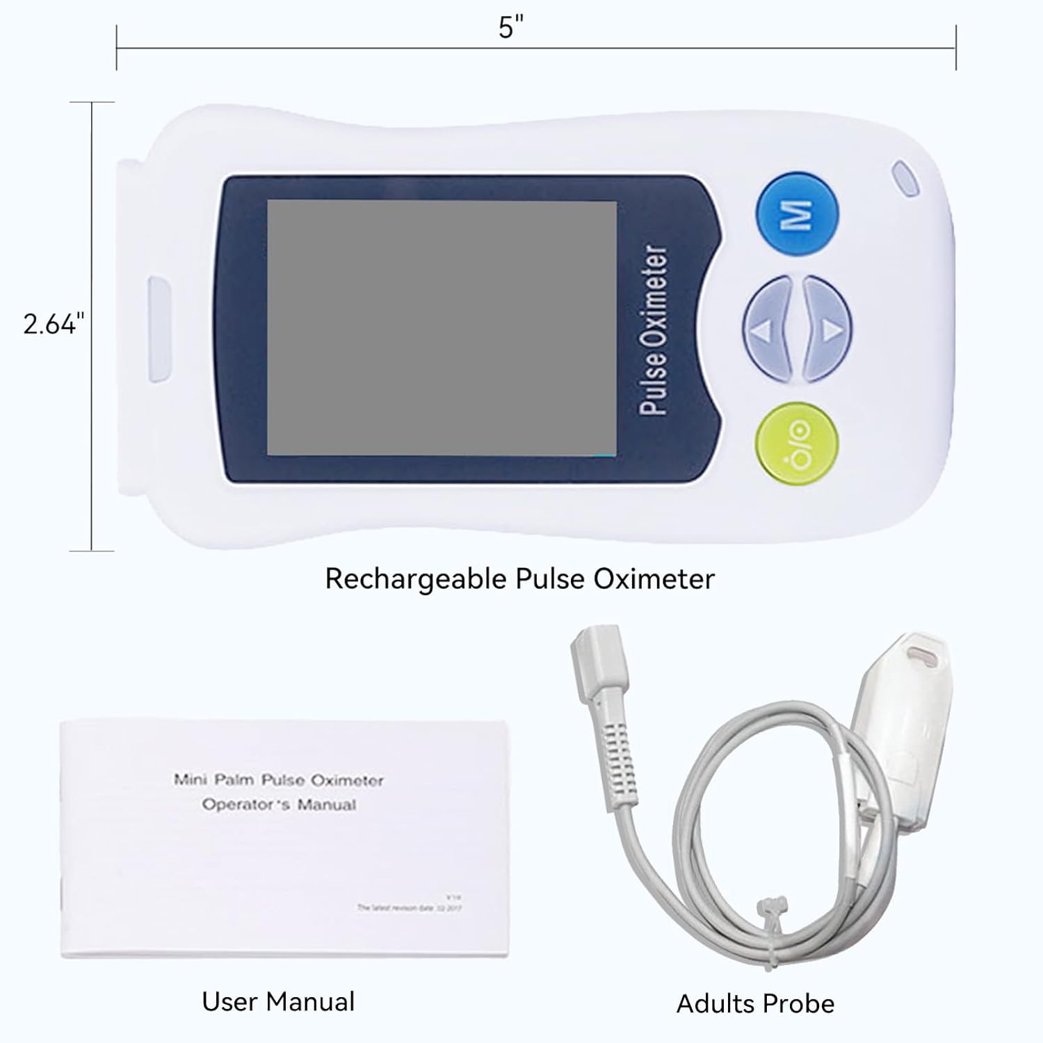 Fingertip Pulse Oximeter with Alarm, SpO2 Heart Rate Monitor, HD Display

