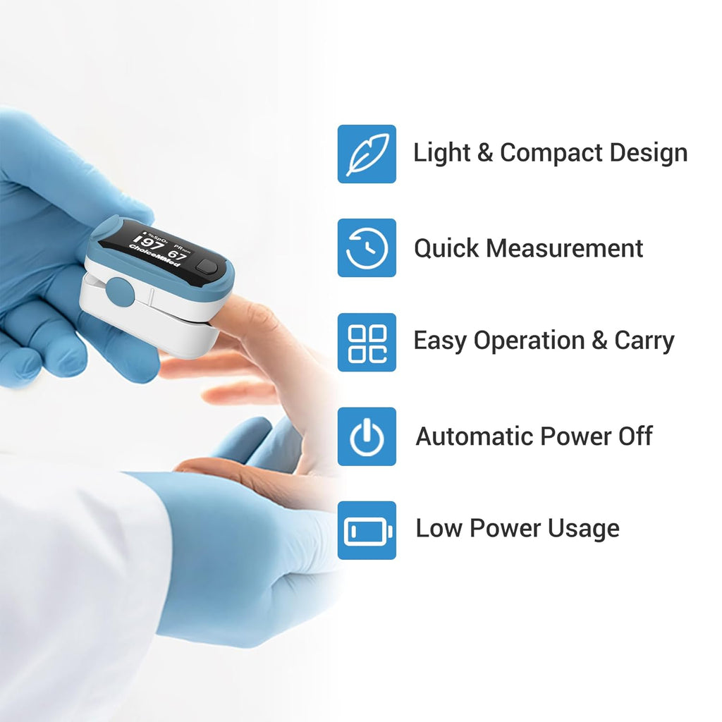 ChoiceMMed C29 Fingertip Pulse Oximeter with Large OLED SPO2 Monitor

