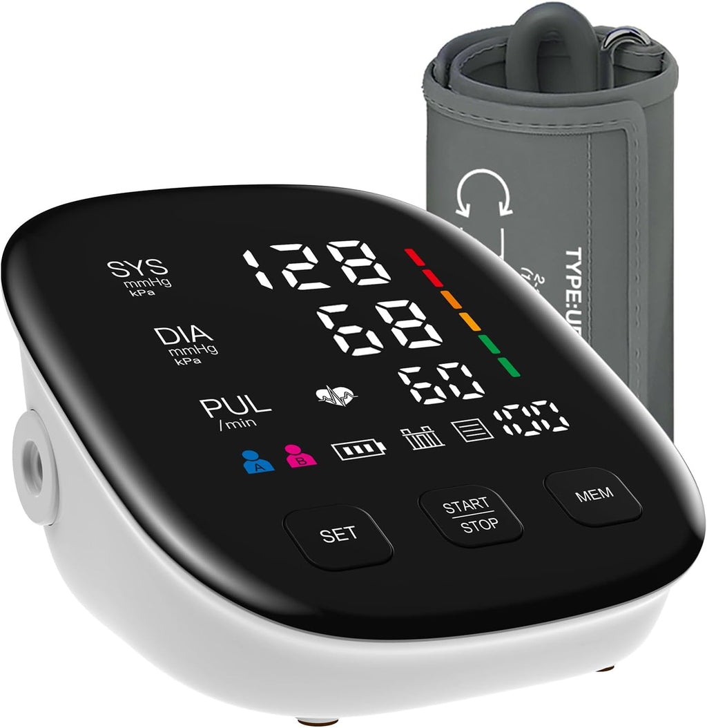 Automatic Upper Arm Blood Pressure Monitor with Digital Display and Adjustable Cuff

