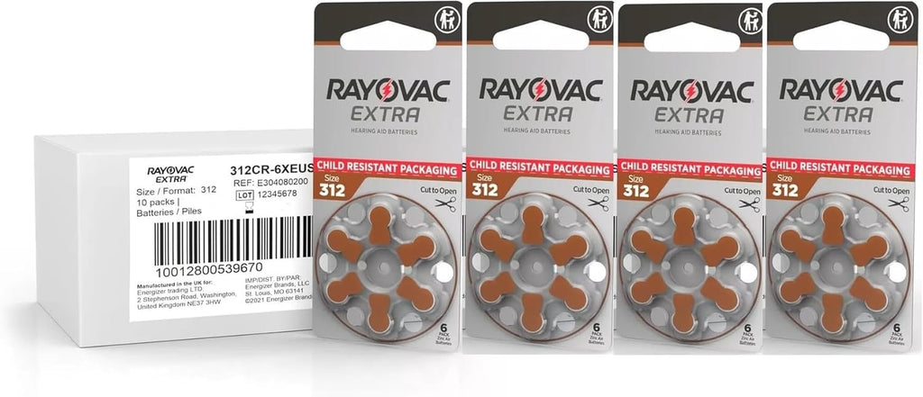 Rayovac 312 Mercury-Free Hearing Aid Batteries, 80 Count


