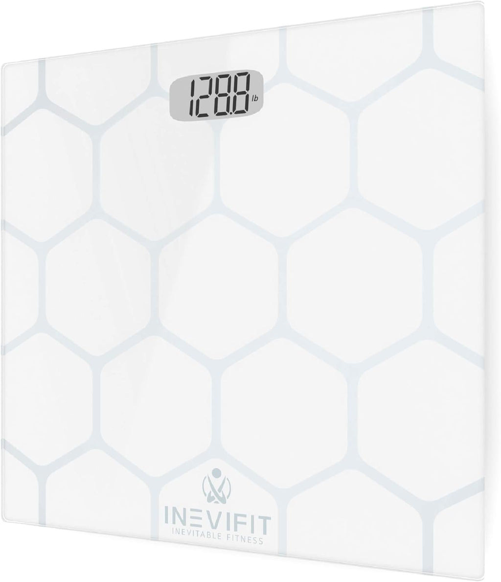 INEVIFIT Digital Bathroom Scale with Tempered Glass Platform, Up to 400 lb

