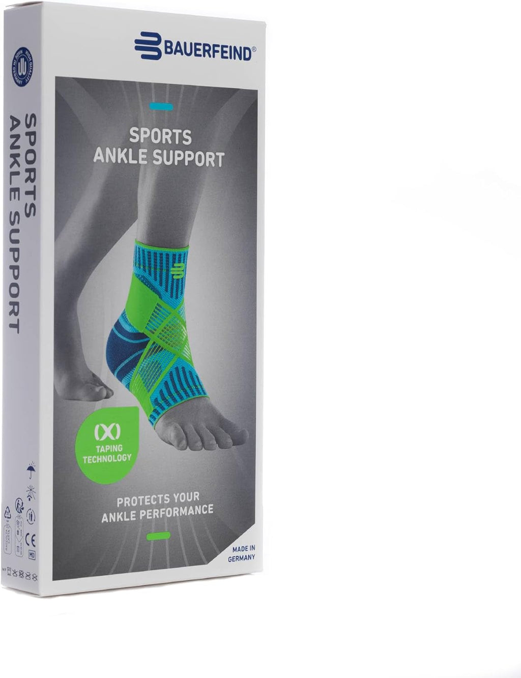 Bauerfeind Sports Ankle Support Brace with Figure-8 Taping Strap for Stabilization

