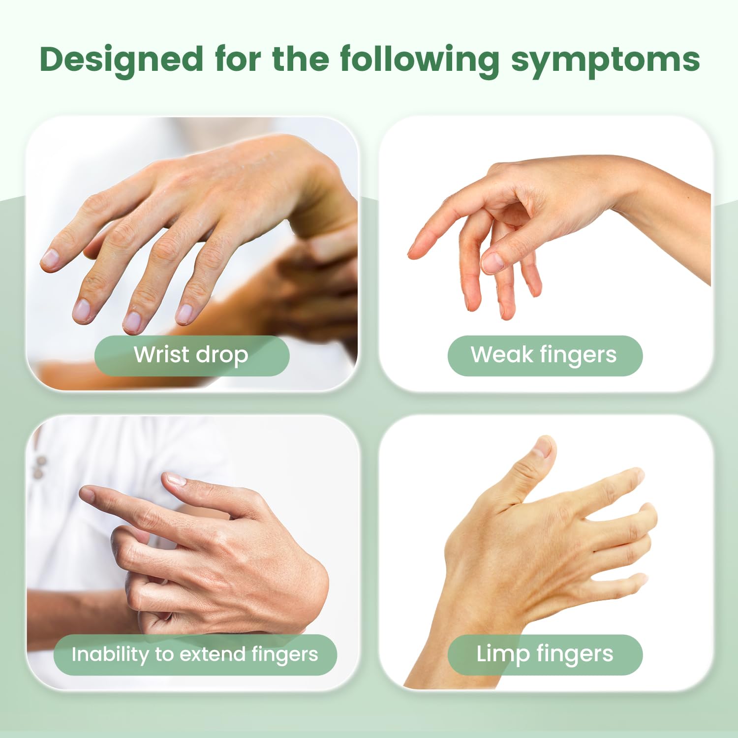 DrFinger Radial Nerve Palsy Hand Splint Brace for Finger Extension and Wrist Support

