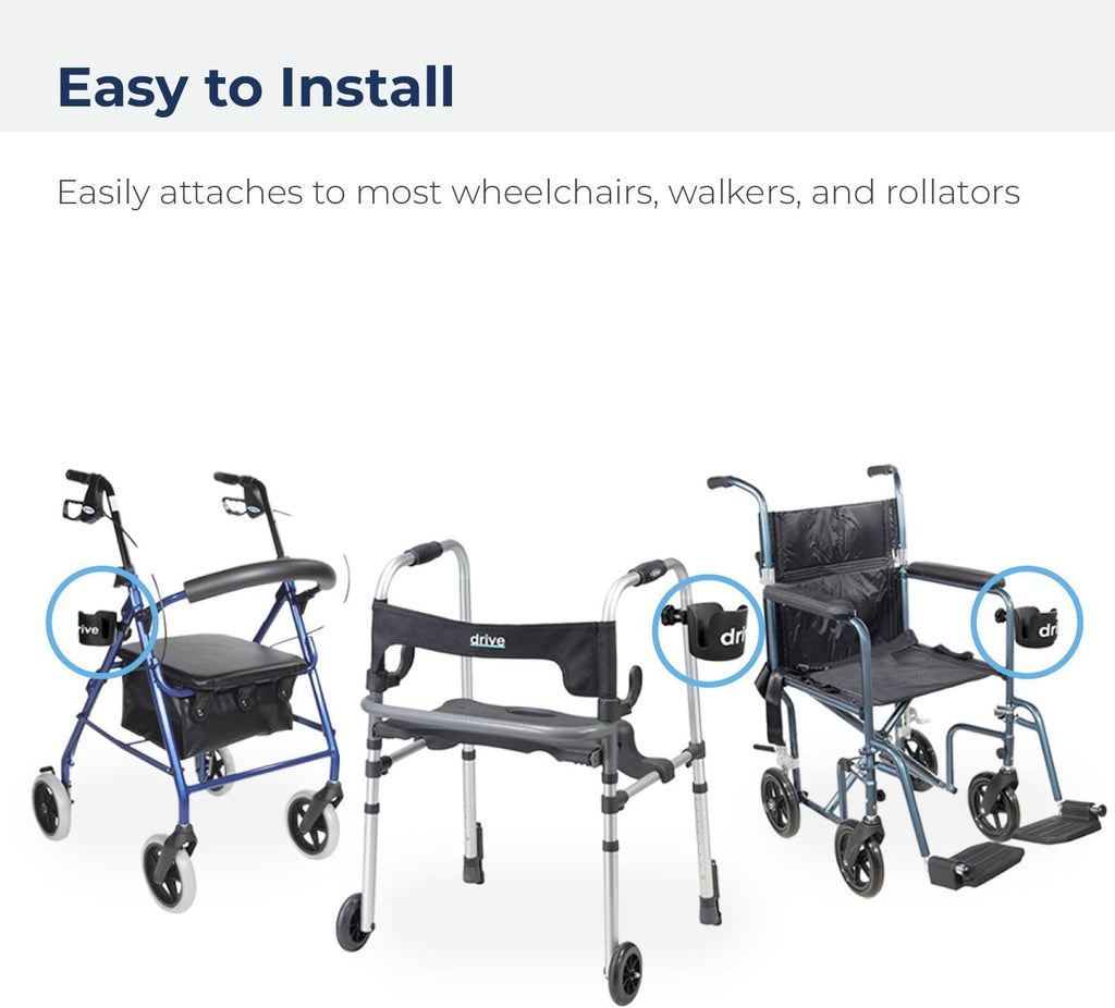 Drive Medical Universal Clamp-On Cup Holder for Walker, Rollator, Wheelchair

