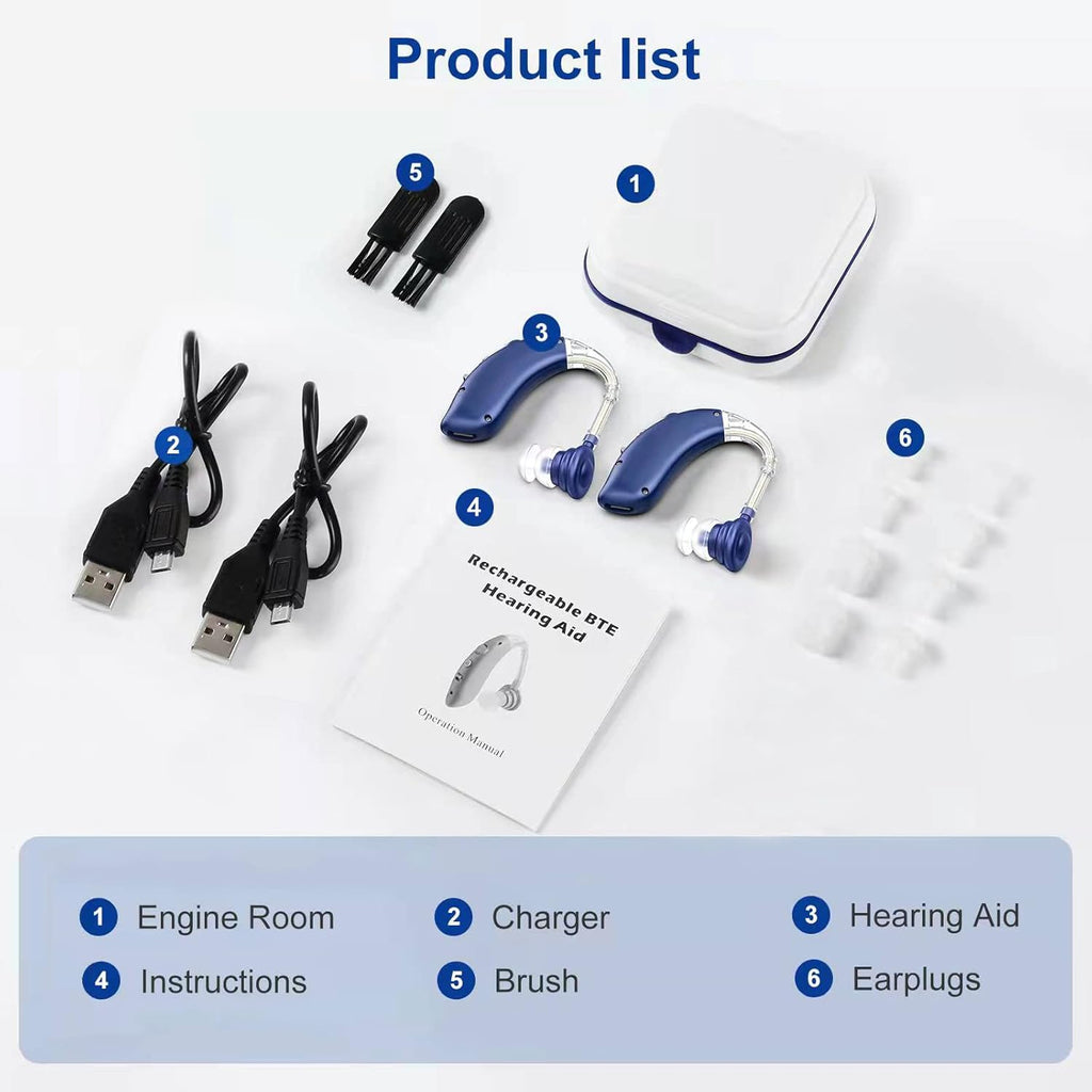 LIGINN Rechargeable Hearing Aid Amplifier for Seniors with Noise Cancelling

