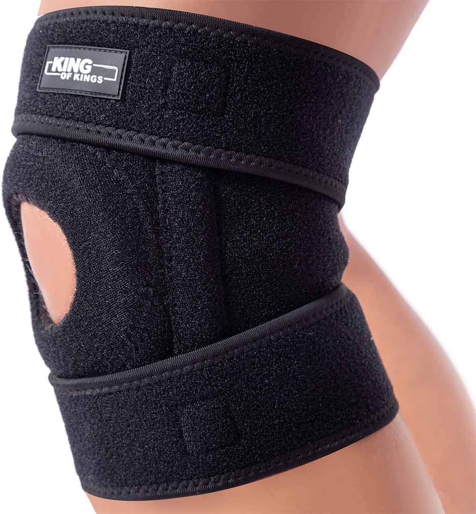 Patella Knee Brace Adjustable Neoprene Open Sleeve with Side Stabilizers

