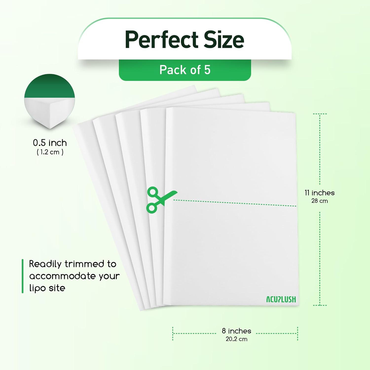 AcuPlush Lipo Foam Pads for Liposuction Recovery, Abdominal Support Board 8x11

