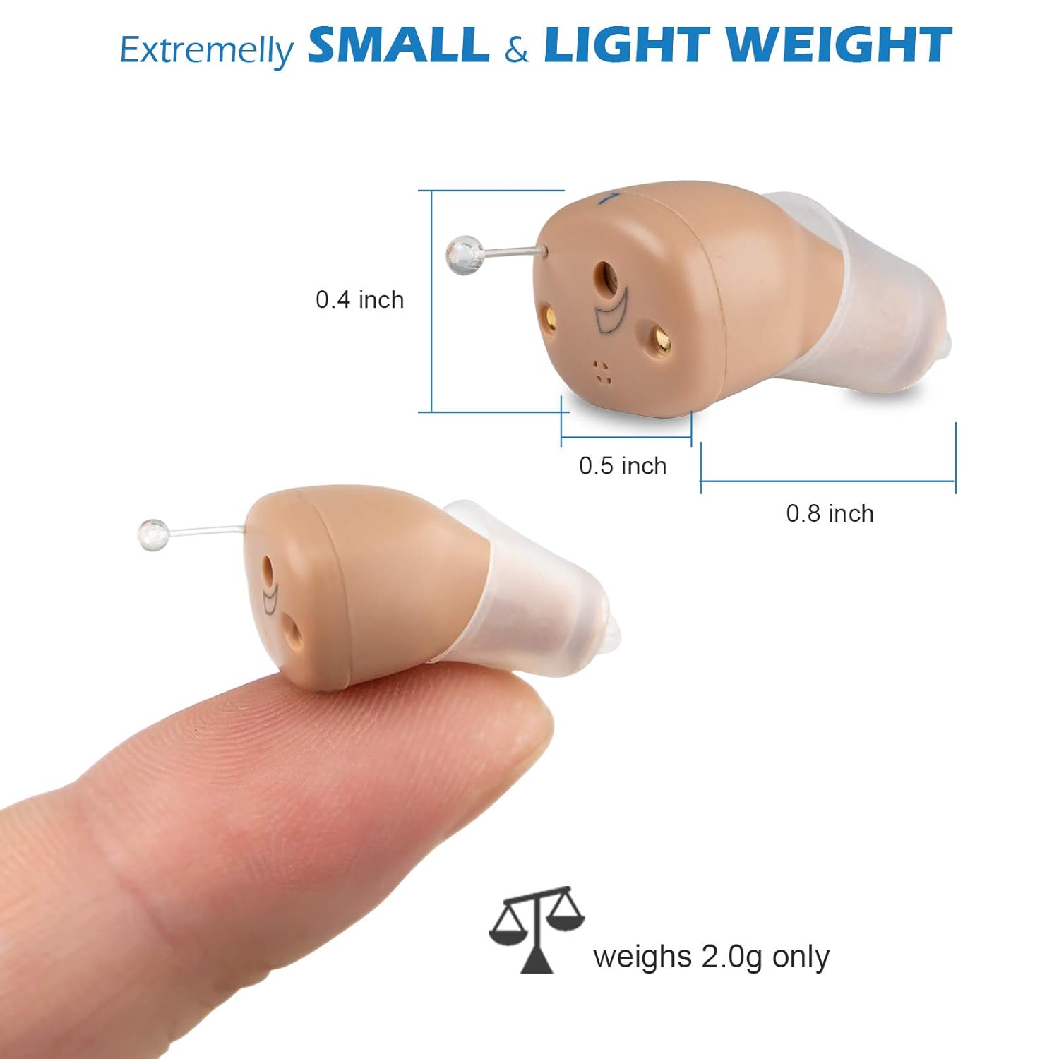 R&L Rechargeable Mini Digital Hearing Amplifier, Invisible In-Ear Sound Assist

