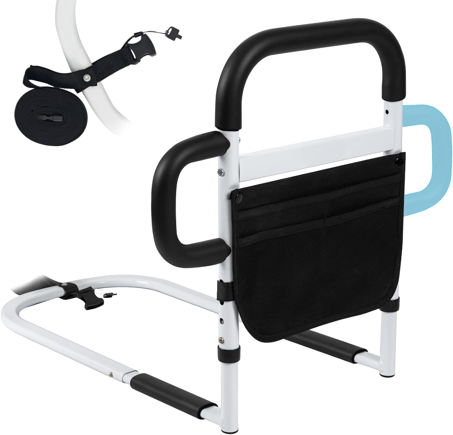 Klvied Bed Rails for Elderly, Adjustable Bed Safety Rail with Storage Bag

