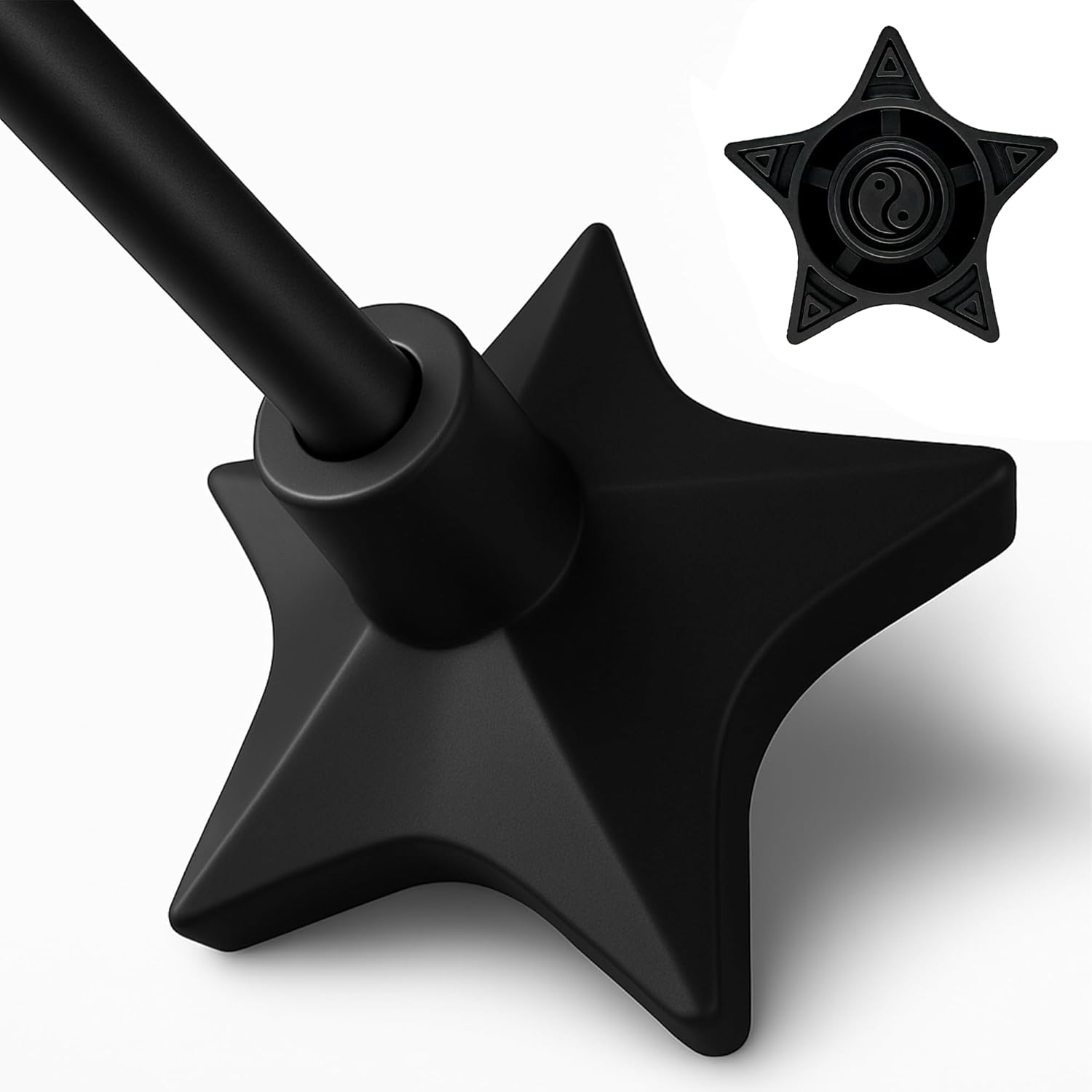 Superstar Self-Standing Cane Tip Replacement, 3/4 in Rubber Base Star Traction

