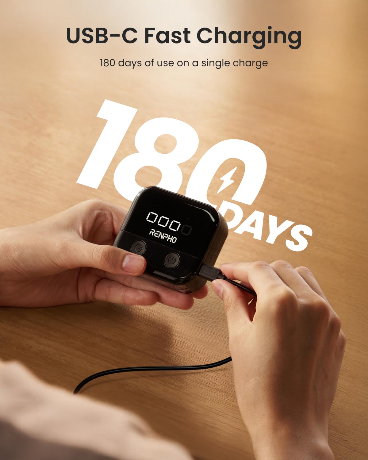 RENPHO Smart Retractable Body Measuring Tape with LED Display and USB-C Recharge

