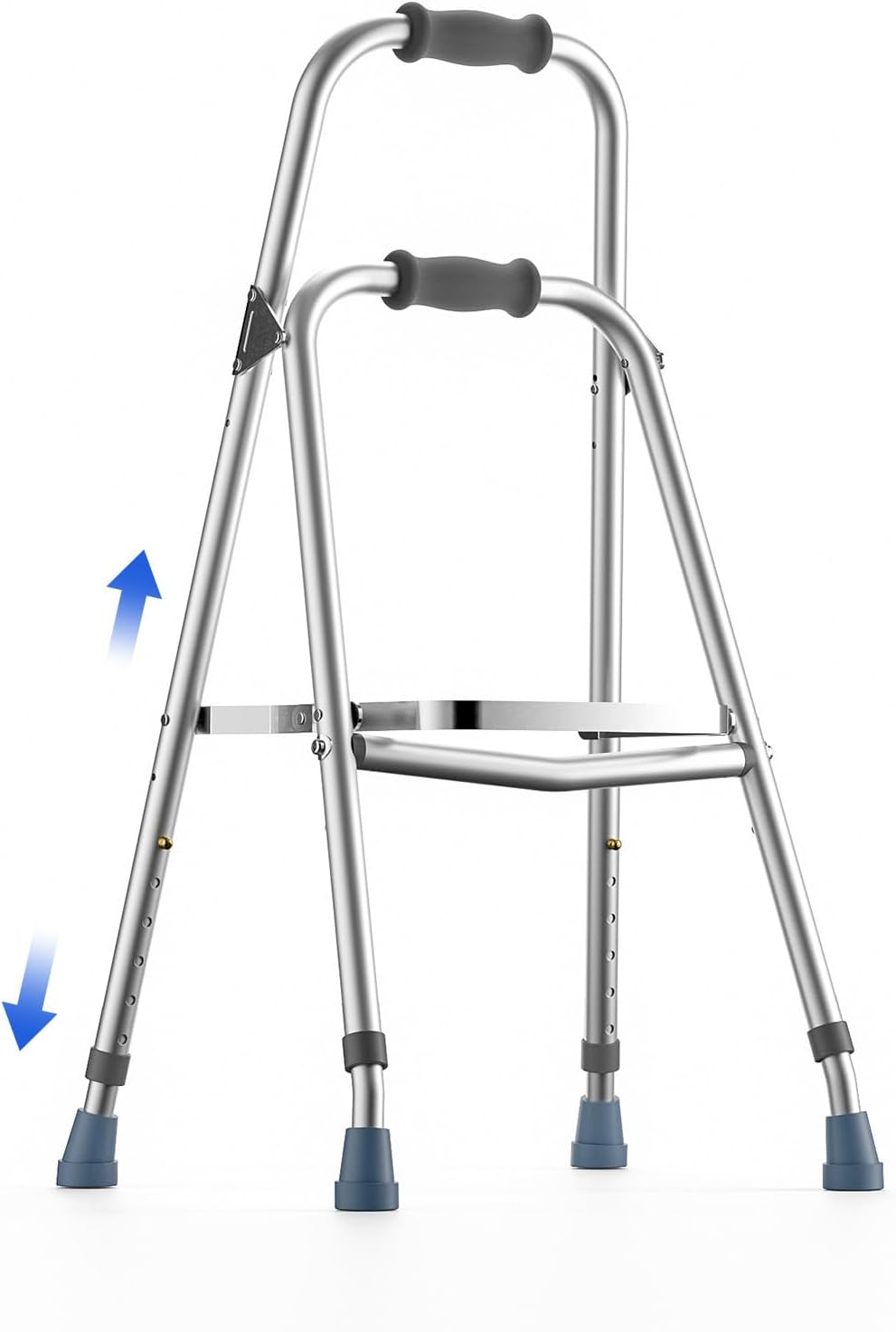 Loyoda One-Arm Hemi Walker Adjustable-Height Folding Aluminum Walker, 250 lb

