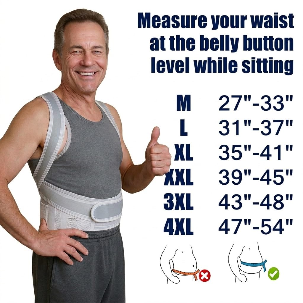The Natural Posture Lumbar Back Brace Posture Corrector and Shoulder Straightener

