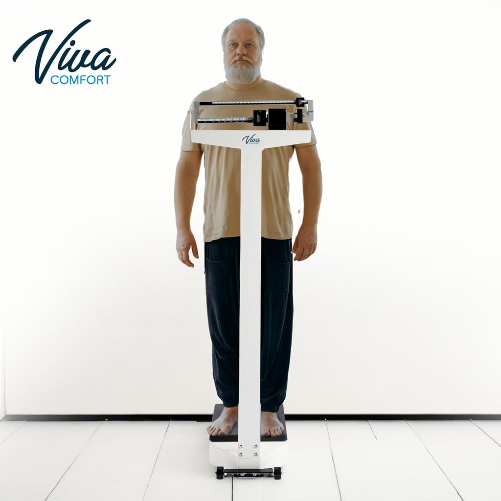 VivaComfort Medical Office Beam Scale, Analog Height and Weight Scale, 440 lb

