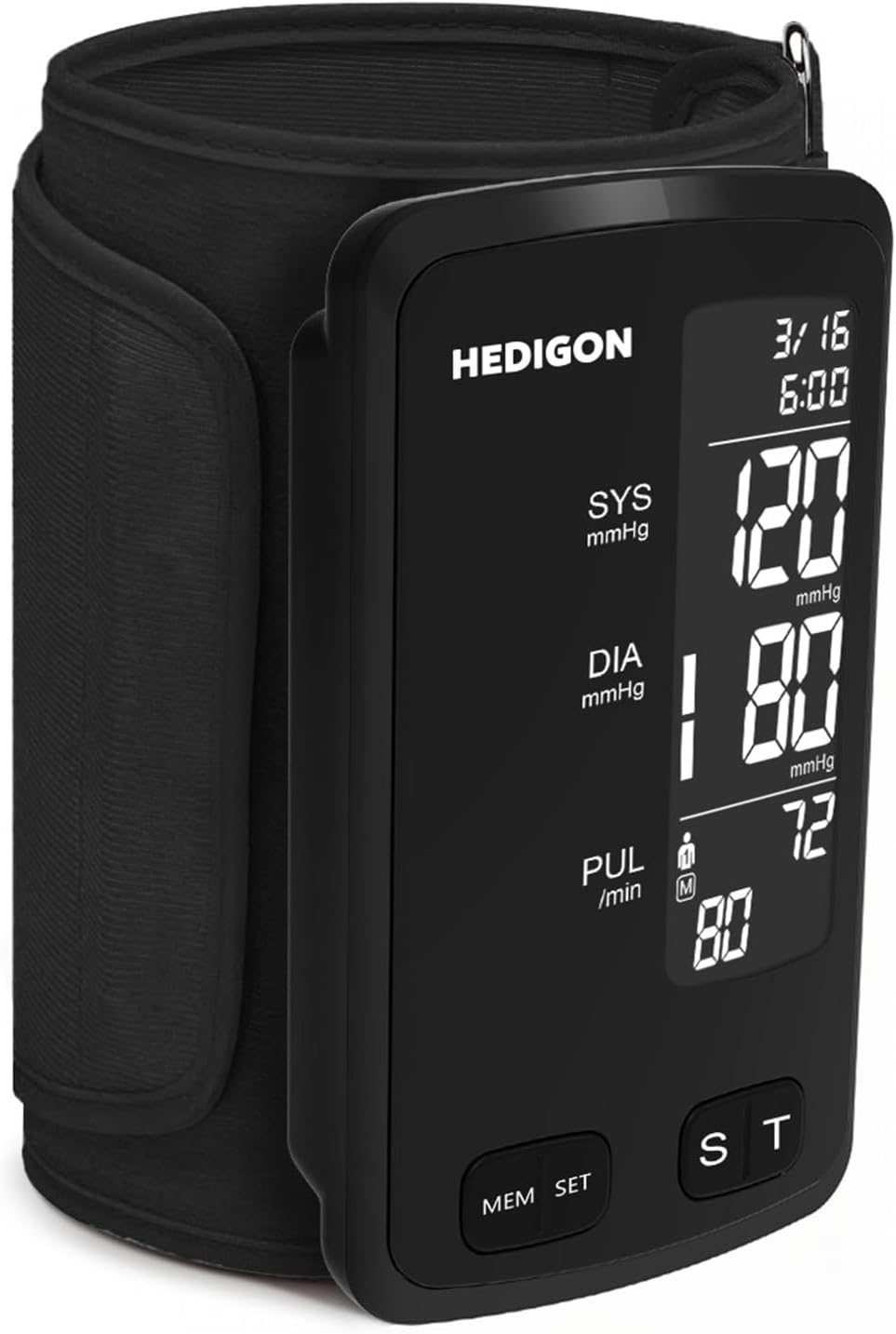 Upper Arm Blood Pressure Monitor with Large Cuff, Digital LCD, Rechargeable

