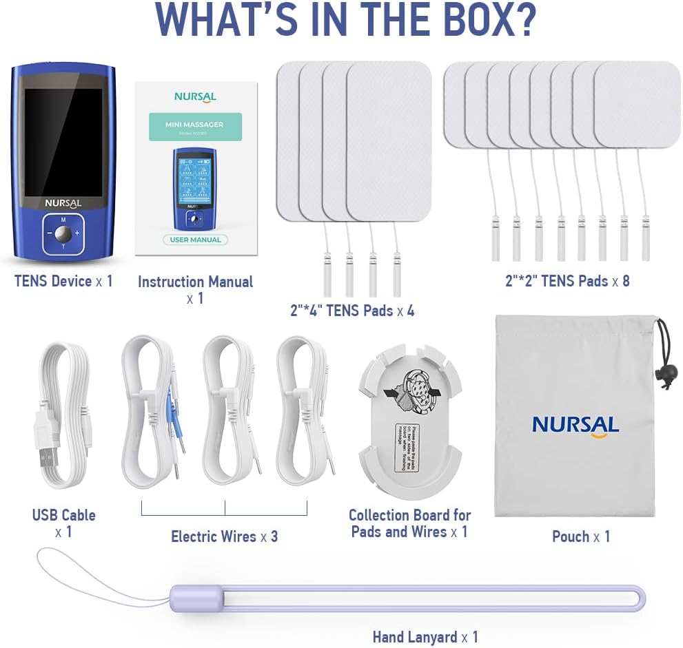NURSAL TENS EMS Unit Dual Channel Muscle Stimulator Pain Relief 24 Modes

