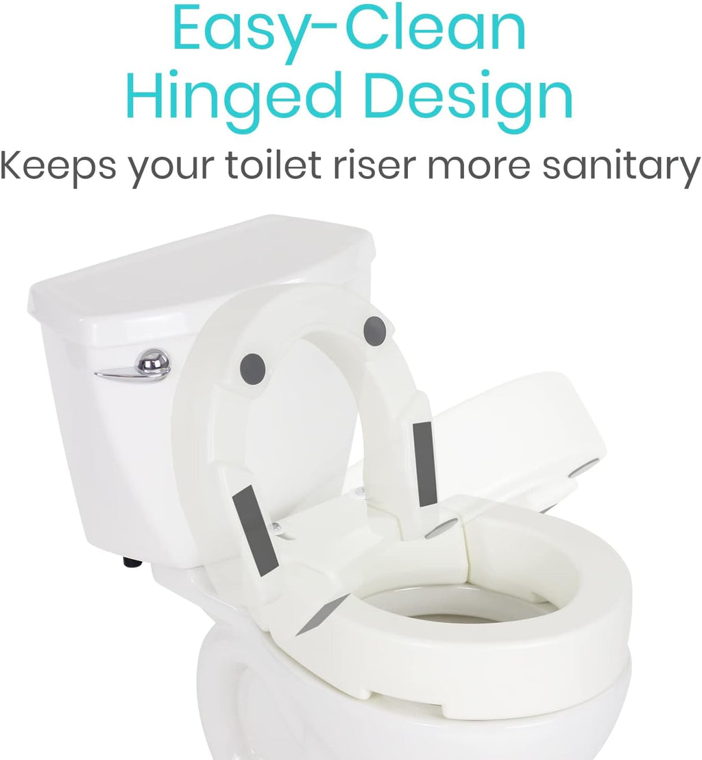 Vive Raised Toilet Seat Riser and Extender, Elevated Toilet Seat Booster for Adults

