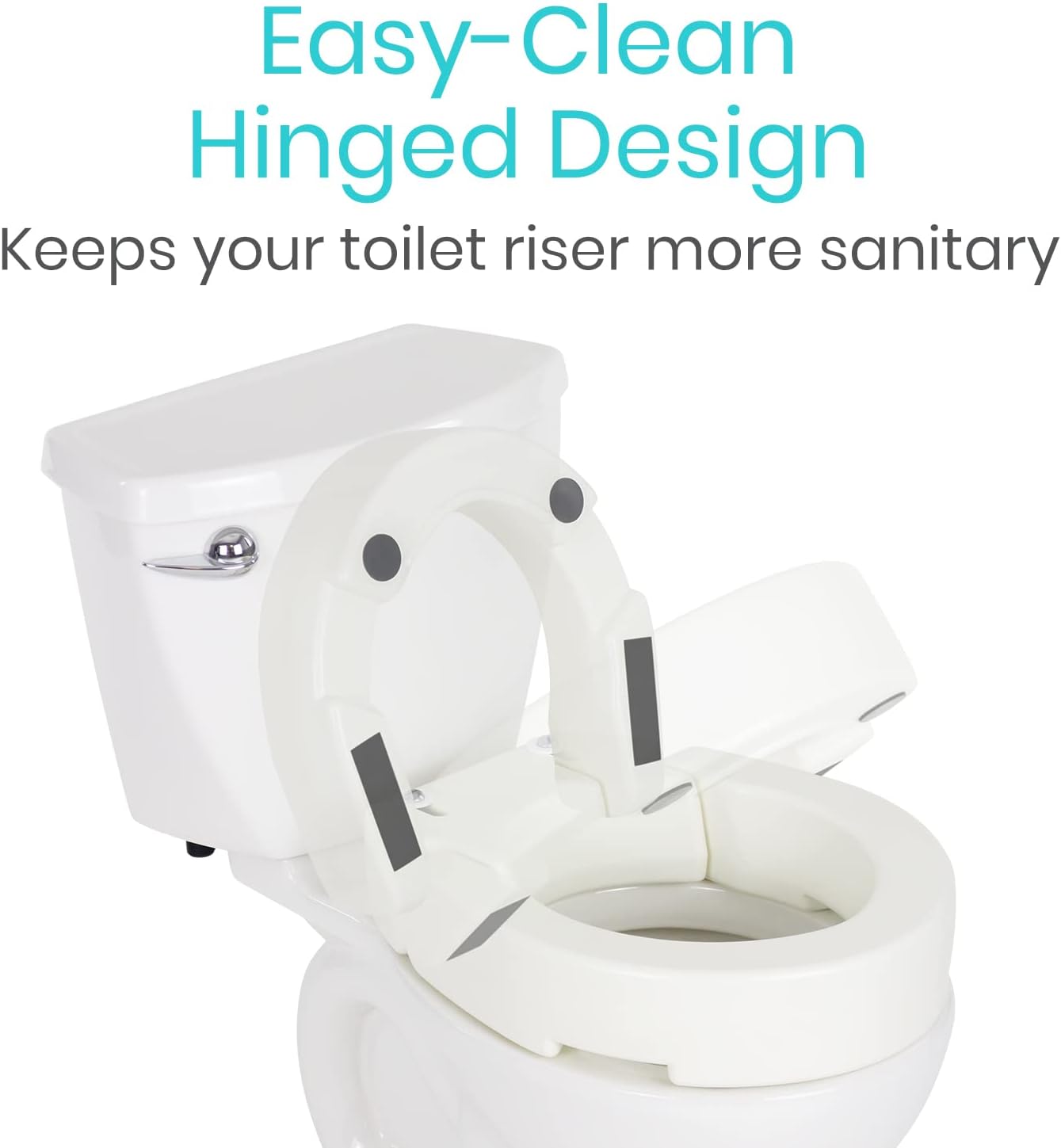 Vive Raised Toilet Seat Riser and Extender, Elevated Toilet Seat Booster for Adults

