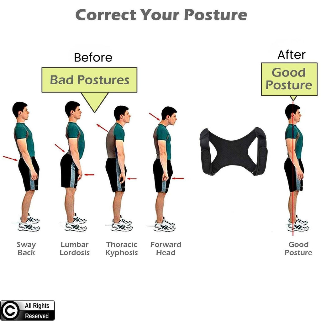 Adjustable Posture Corrector Brace for Men, Upper Back and Shoulder Support

