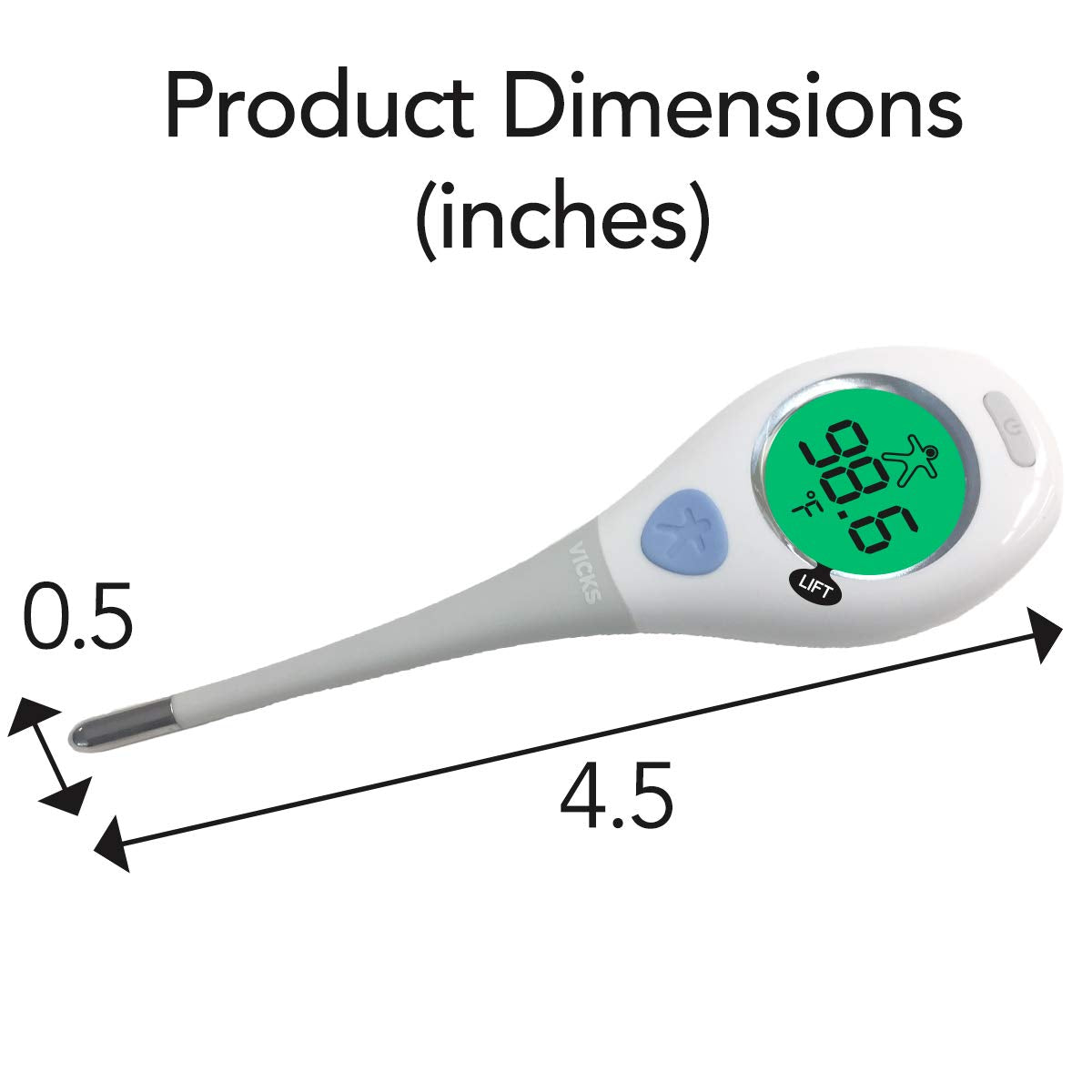 Vicks RapidRead digital body temperature reader, 2-second fever readings

