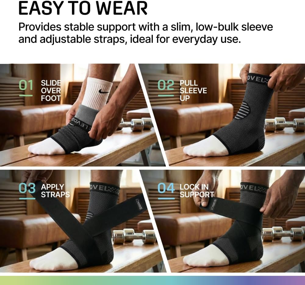 Modvel Ankle Brace Compression Sleeve Wrap for Sprains, Tendonitis, Plantar Fasciitis

