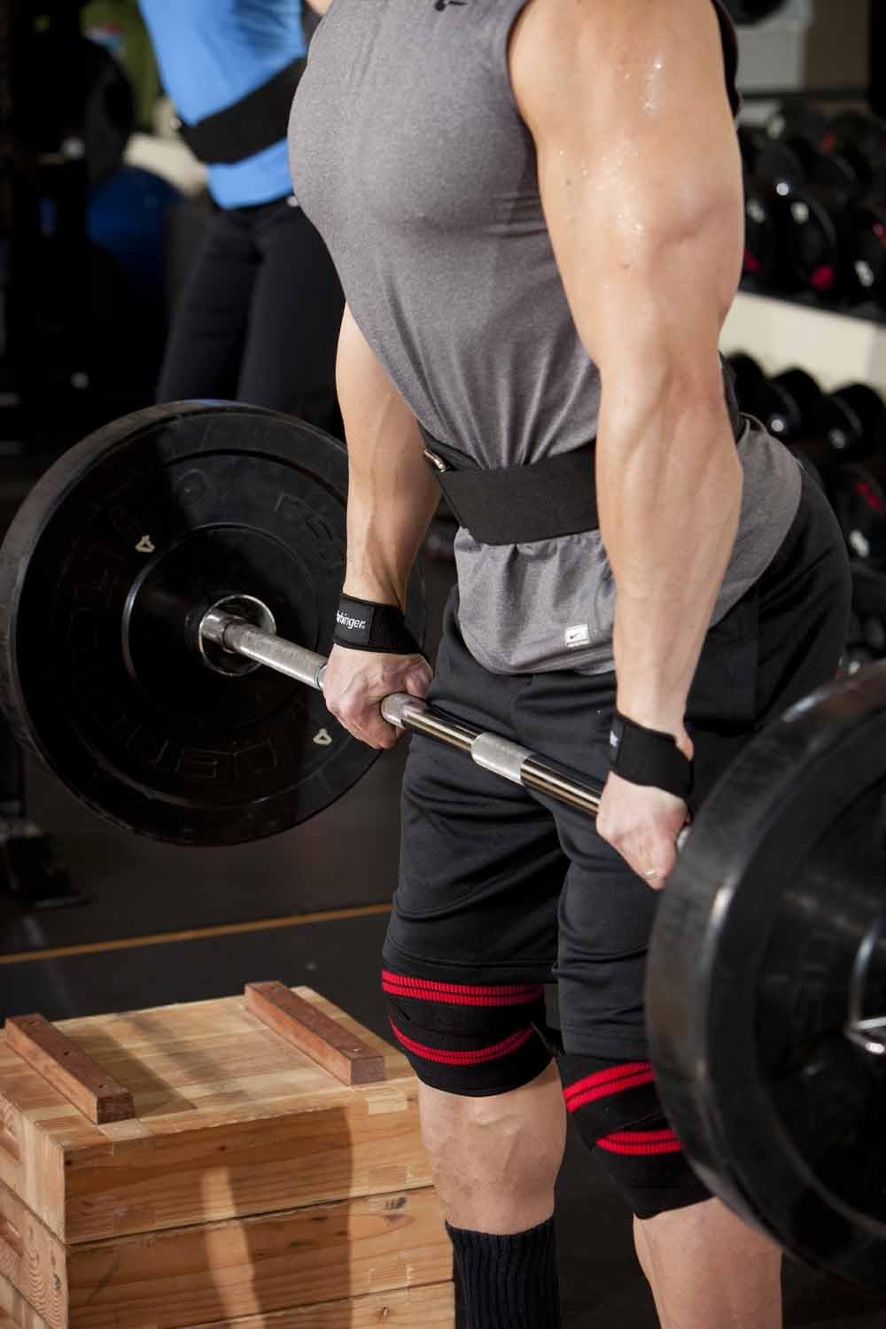 Harbinger Red Line 78-Inch Knee Wraps for Weightlifting, Pair

