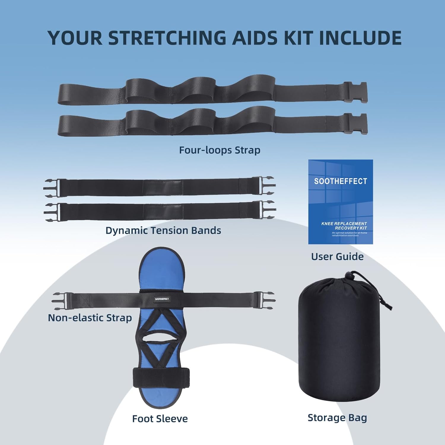 Knee Replacement Recovery Aids Kit for Physical Therapy: Knee Stretcher and Exerciser

