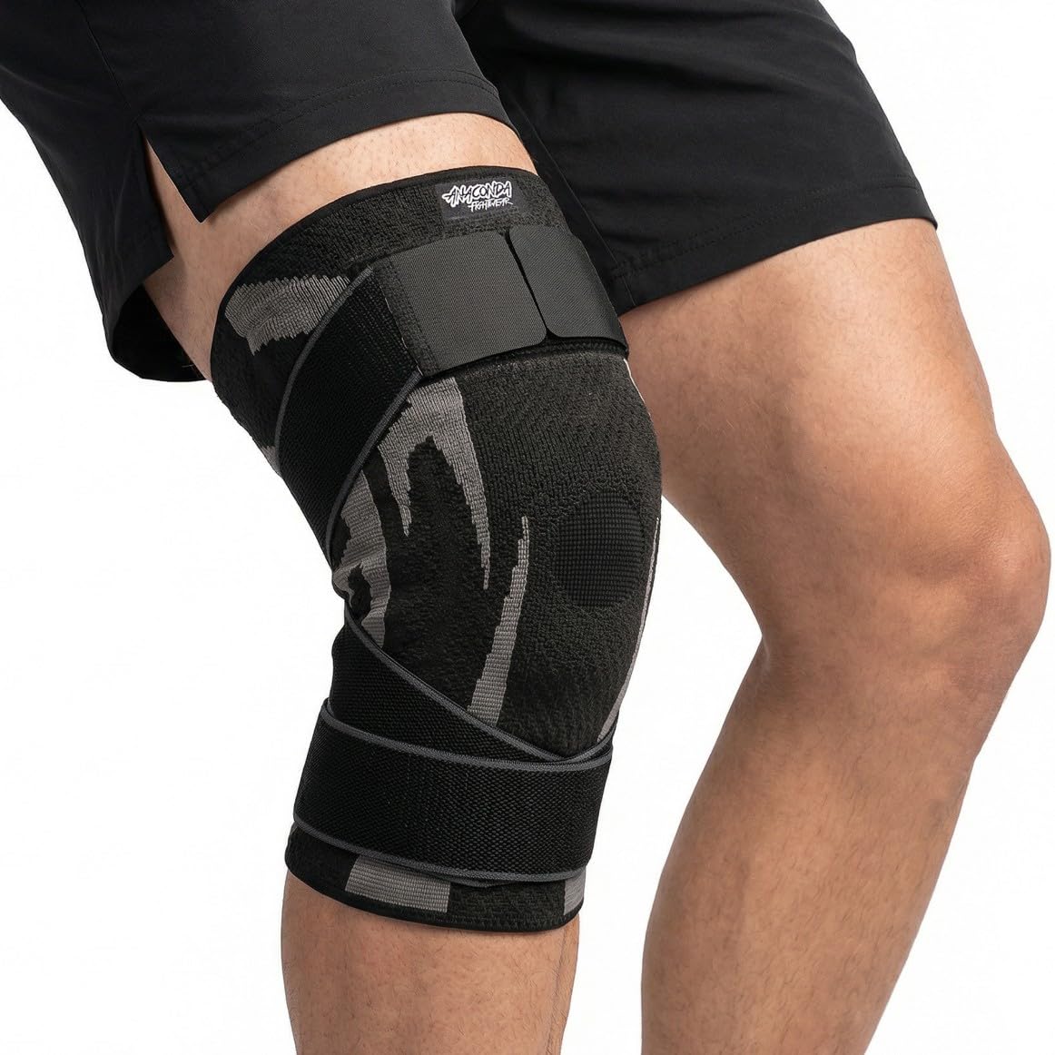 Anaconda Fightwear Knee Brace Compression Sleeve with Gel Pad, Adjustable Non-Slip Wrap

