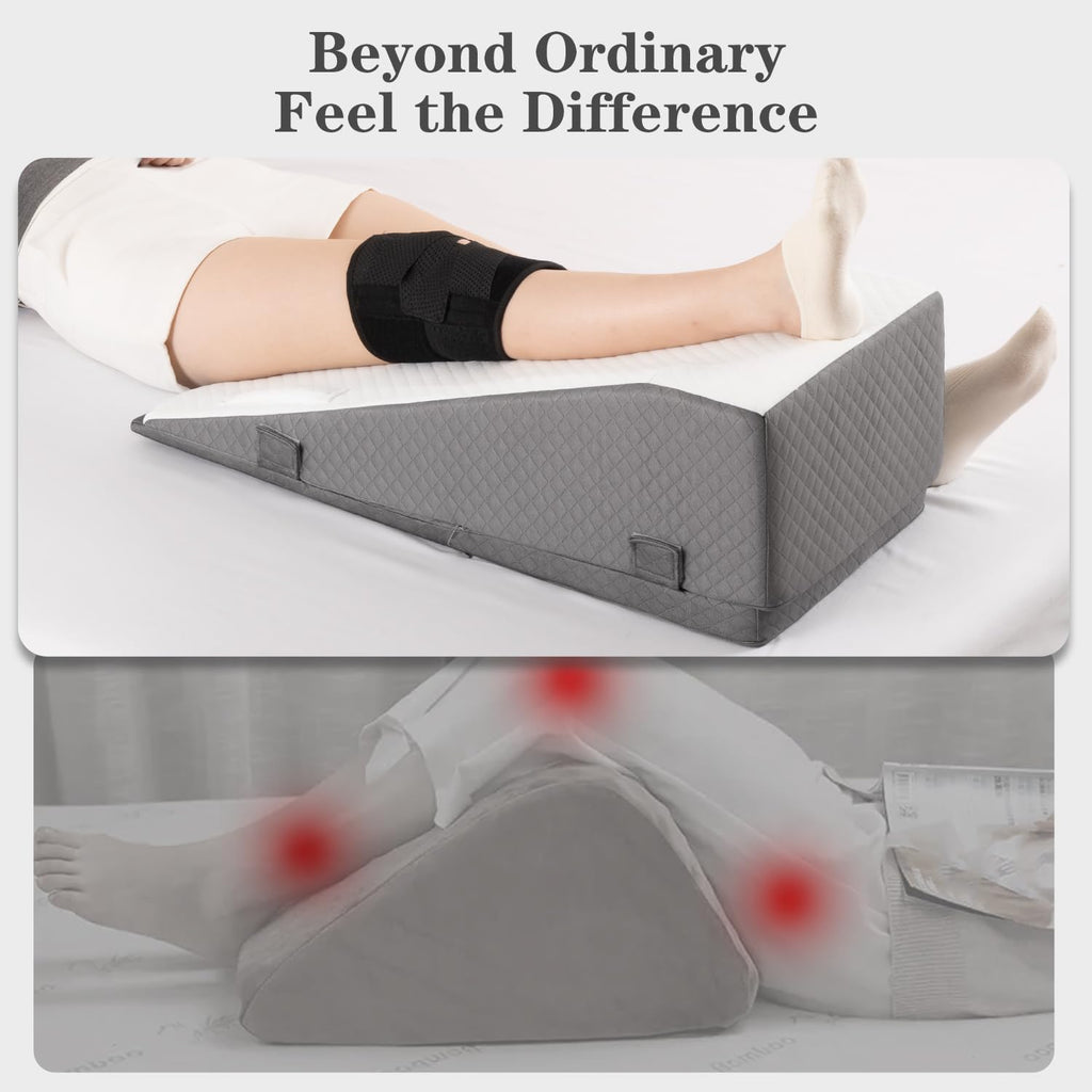 Hapiclody Leg Elevation Wedge Pillow for After Surgery, Knee Replacement Recovery Support

