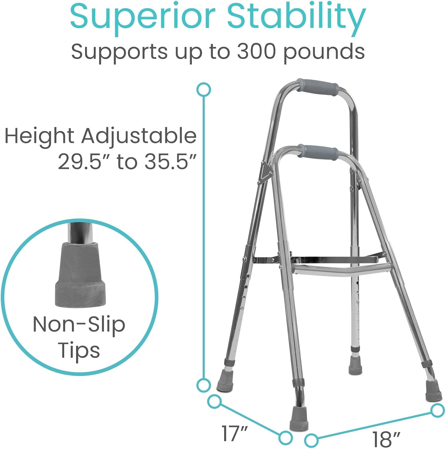 Vive Stand Assist Aid for Seniors, One-Hand Mobility Support, Sit-to-Stand Grab Bar

