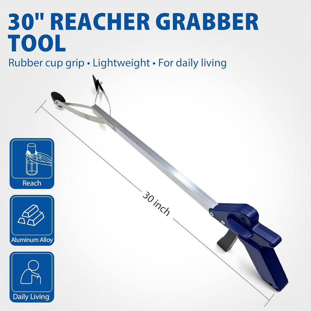 30 Inch Reacher Grabber Tool with Rubber Suction Cups for Easy Pickups

