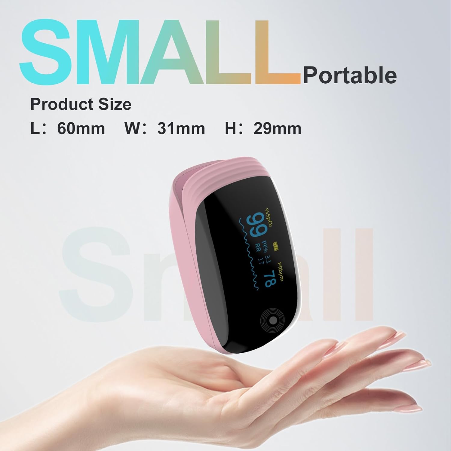 Fingertip Pulse Oximeter with SpO2, Pulse, PI & Respiration Rate, Rechargeable OLED

