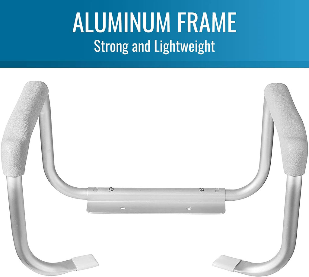 DMI Toilet Safety Rails Grab Handles with Aluminum Frame, Tool-Free Assembly

