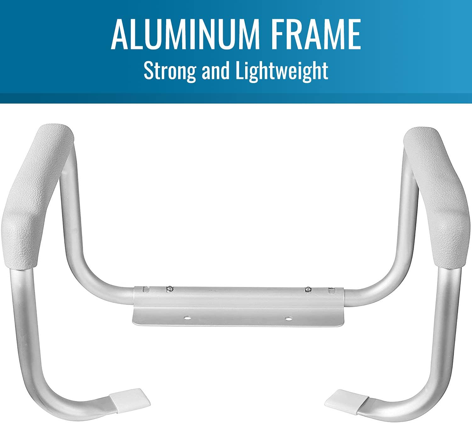 DMI Toilet Safety Rails Grab Handles with Aluminum Frame, Tool-Free Assembly


