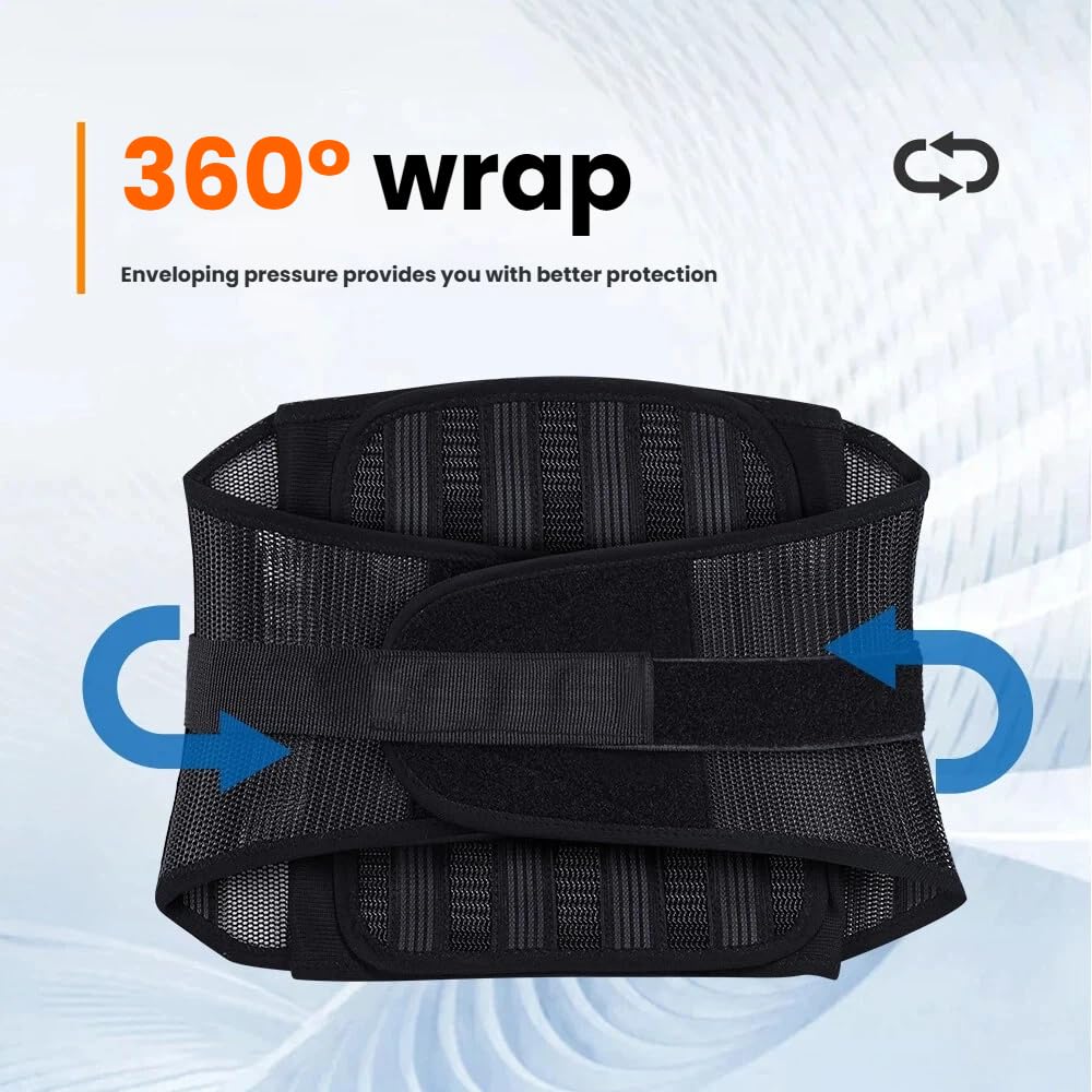 Aisenth Lumbar Back Brace for Sciatica Relief, Adjustable Straps, Breathable Support

