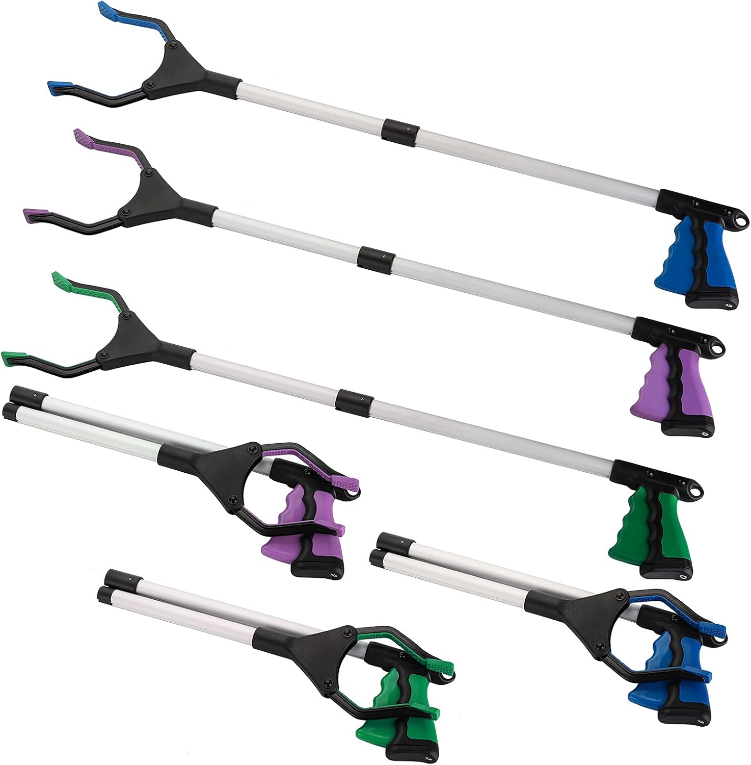 TOPZEA Foldable Reacher Grabber Tool for Elderly Mobility Assist, 360° Jaw

