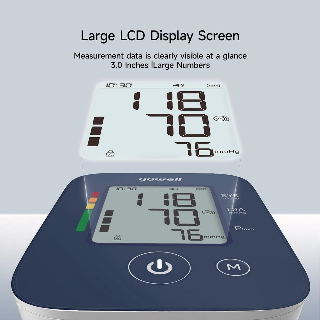 Yuwell Automatic Upper Arm Blood Pressure Monitor with Large Adjustable Cuff and 199 Memory

