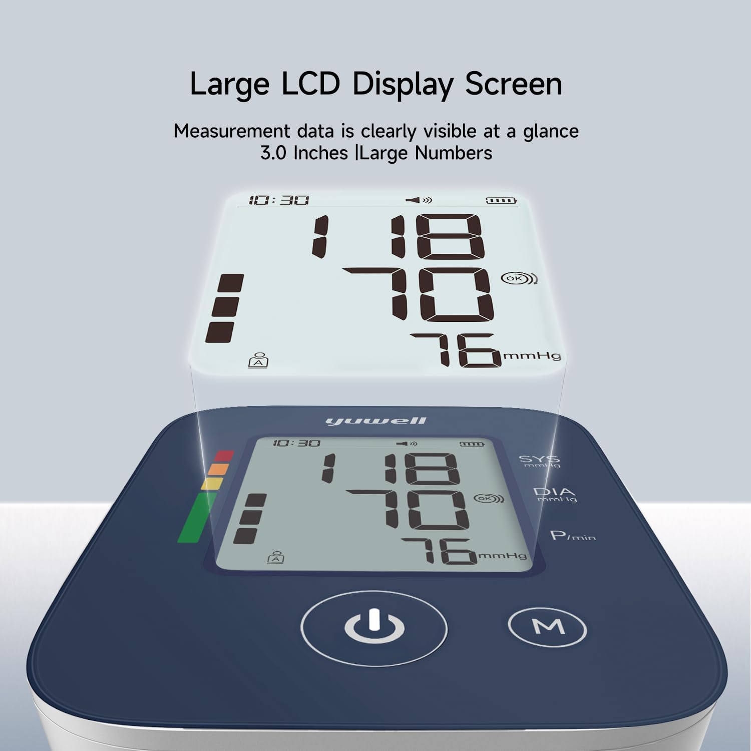 Yuwell Automatic Upper Arm Blood Pressure Monitor with Large Adjustable Cuff and 199 Memory

