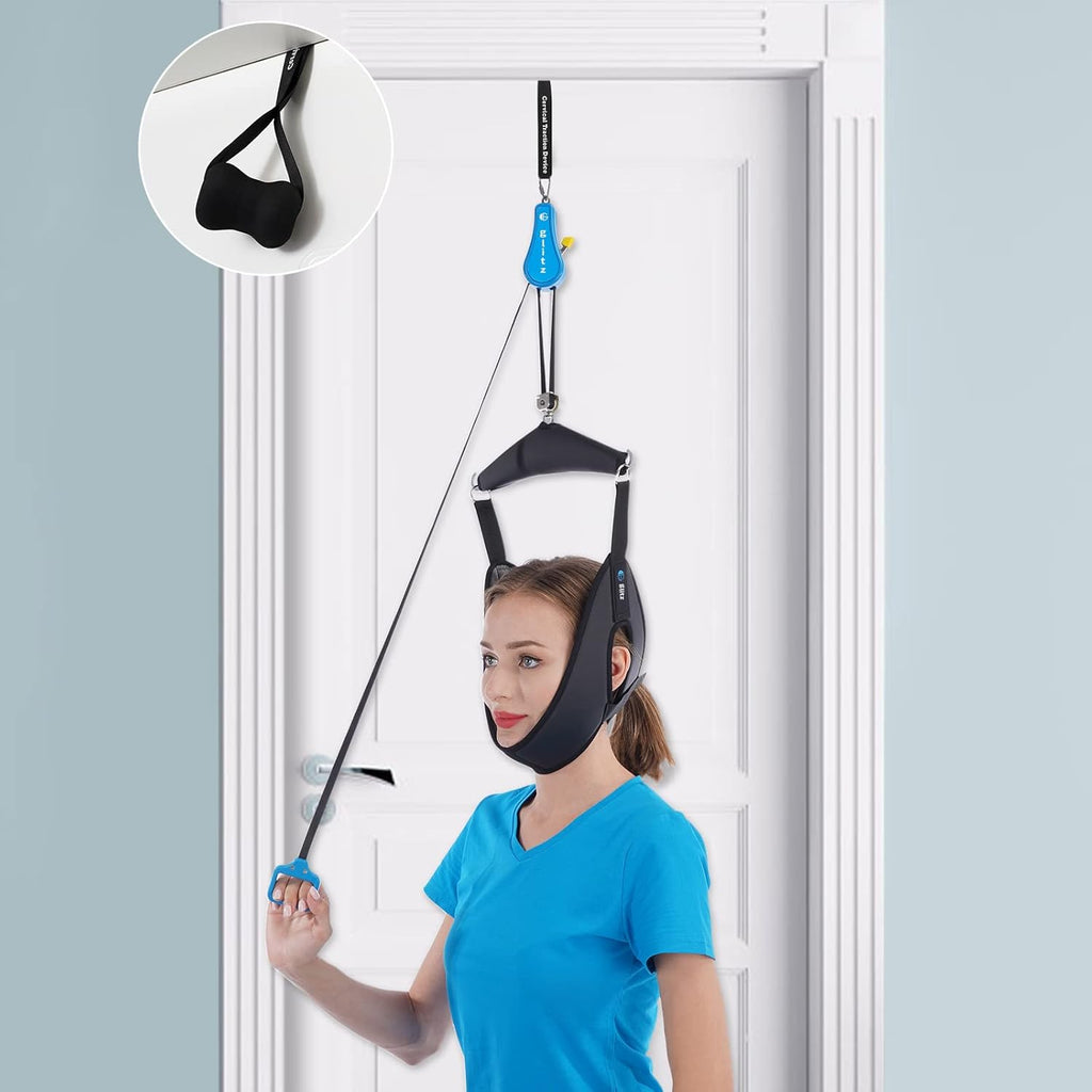 Cervical Neck Traction Device for Home Use, Over-Door Neck Stretcher Sling

