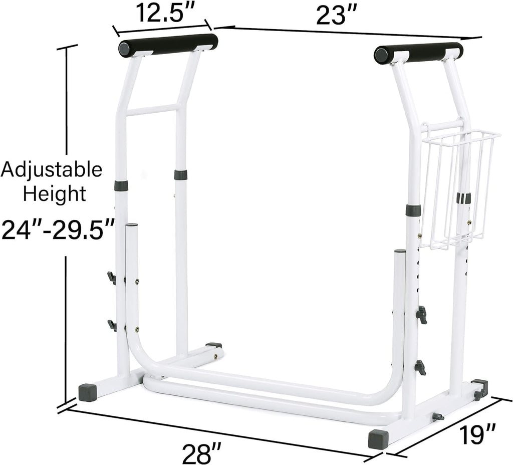 Vaunn Medical Height Adjustable Toilet Rail Grab Bar Safety Frame for Commode

