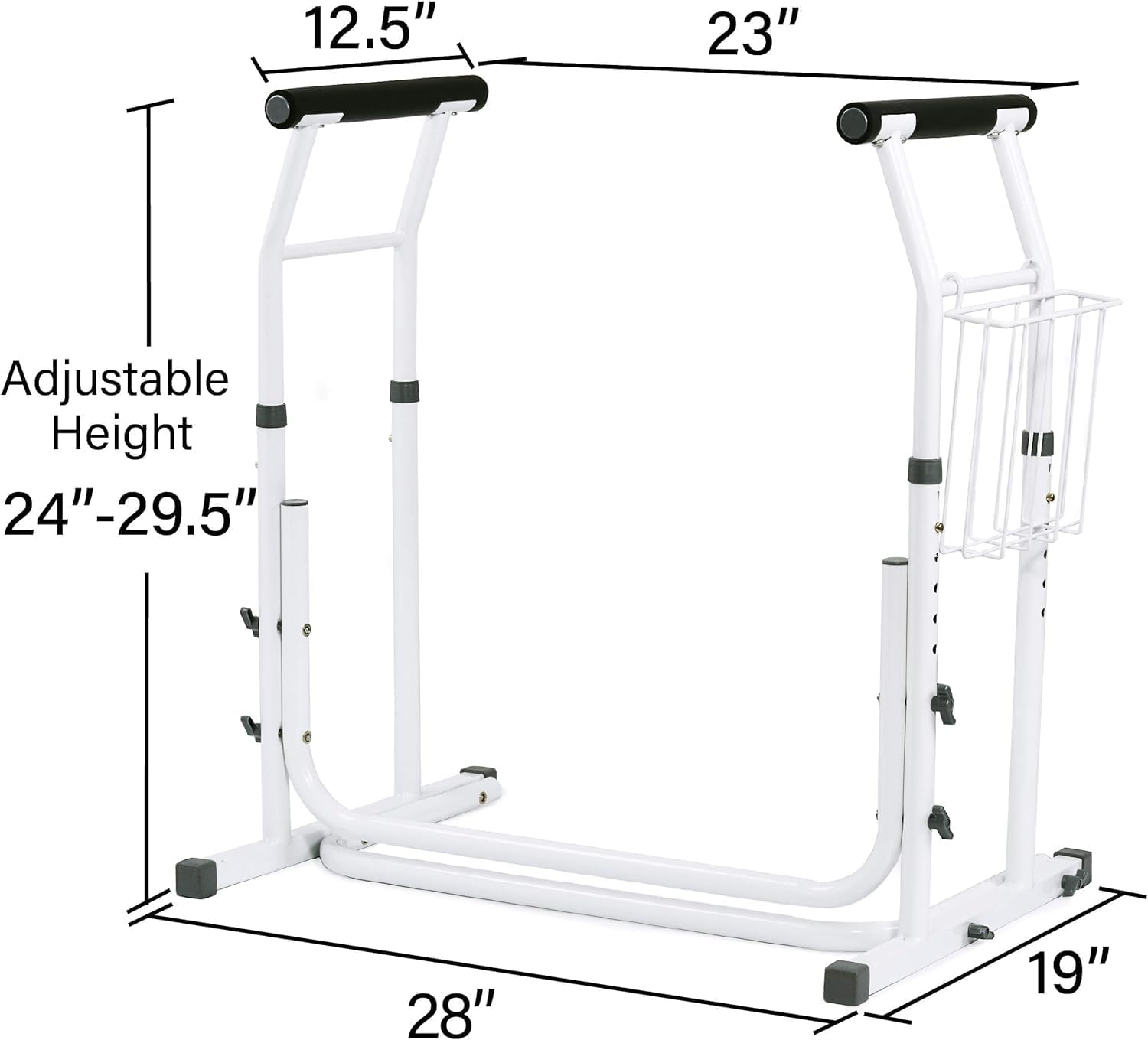 Vaunn Medical Height Adjustable Toilet Rail Grab Bar Safety Frame for Commode

