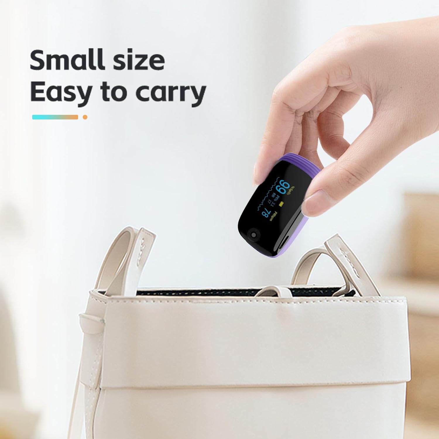 Rechargeable Fingertip Pulse Oximeter with SpO2, Pulse Rate and Respiration Monitor

