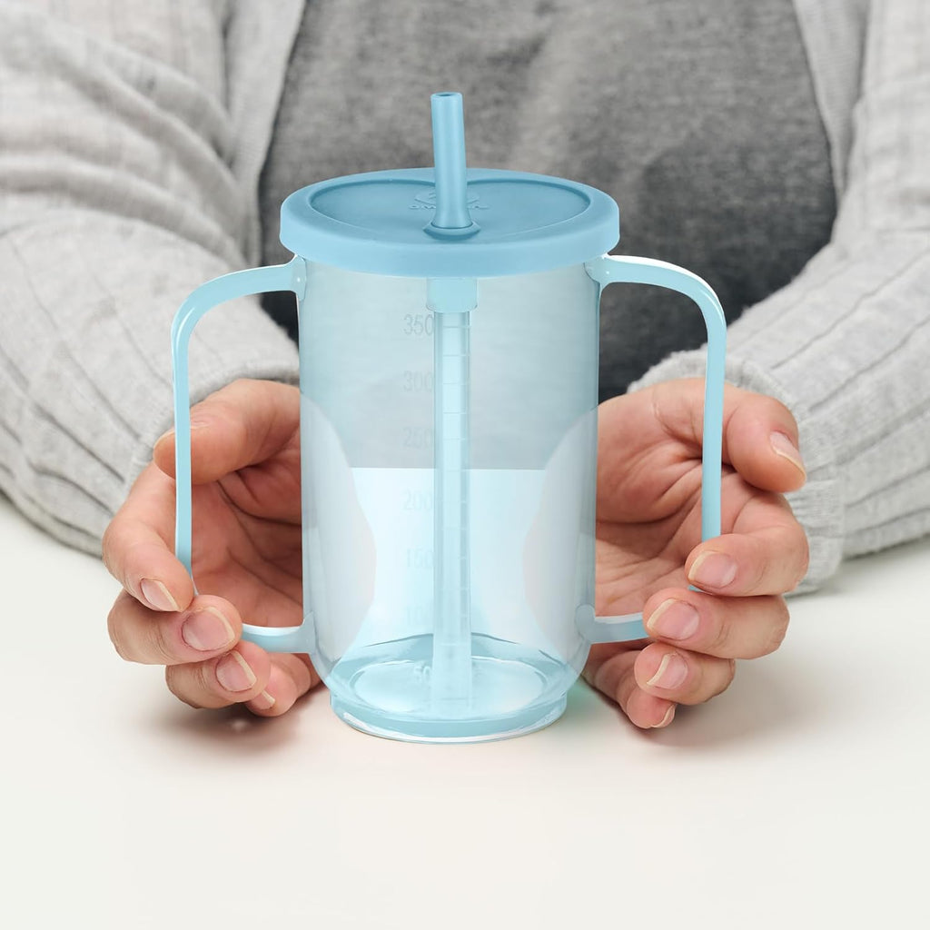 Sliner Adult Straw Sippy Cup with Handles, No-Spill, 12 oz for Dysphagia

