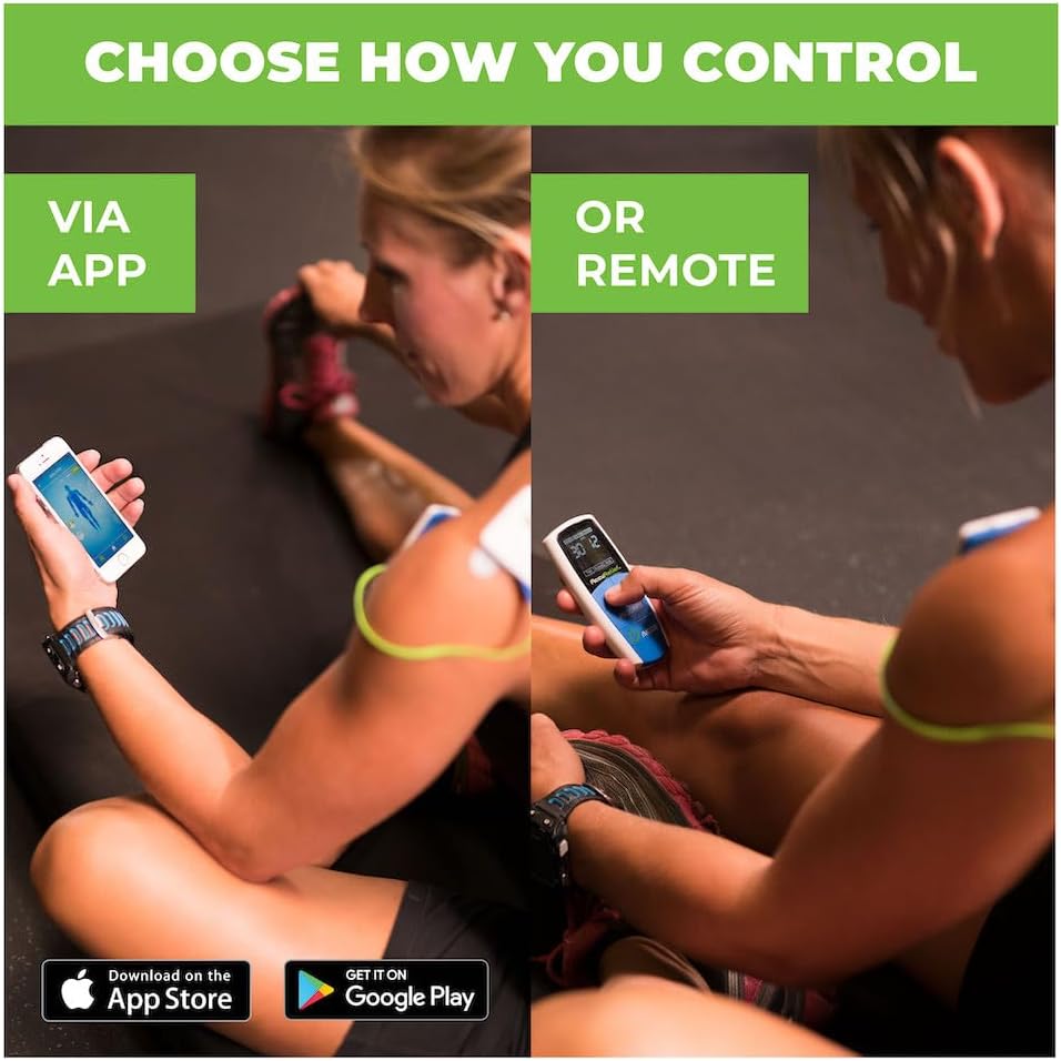 AccuRelief Wireless TENS EMS Muscle Stimulator with Remote and App Pulse Massager

