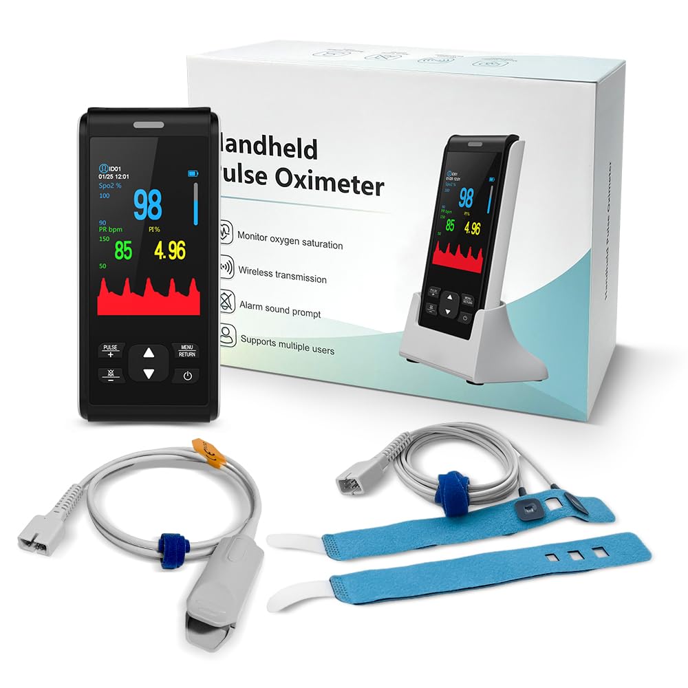 Fingertip Pulse Oximeter, SpO2 and Pulse Rate Monitor with Continuous Reading

