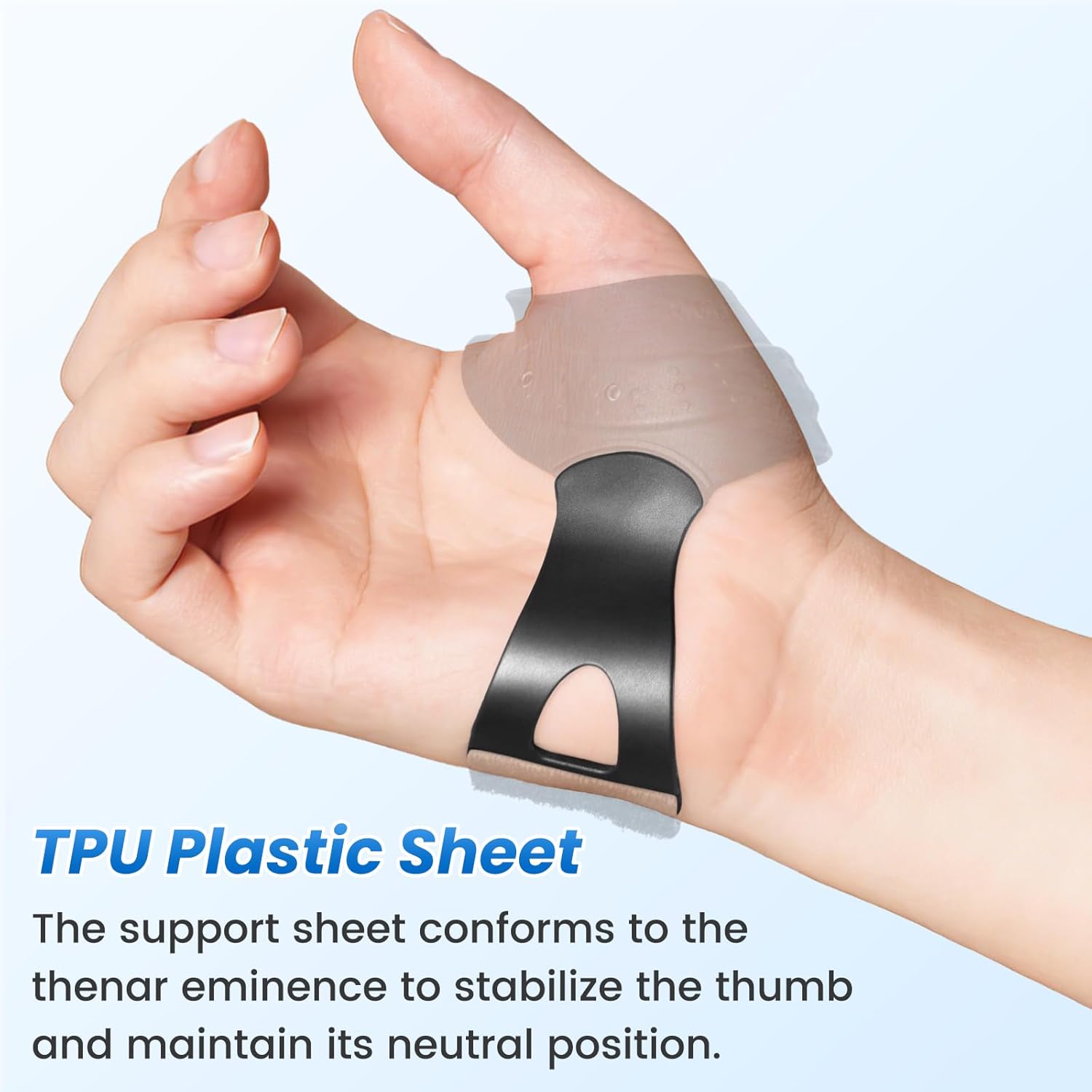 Velpeau CMC Thumb Brace, Flexible Rubber Thumb Splint for Arthritis Support


